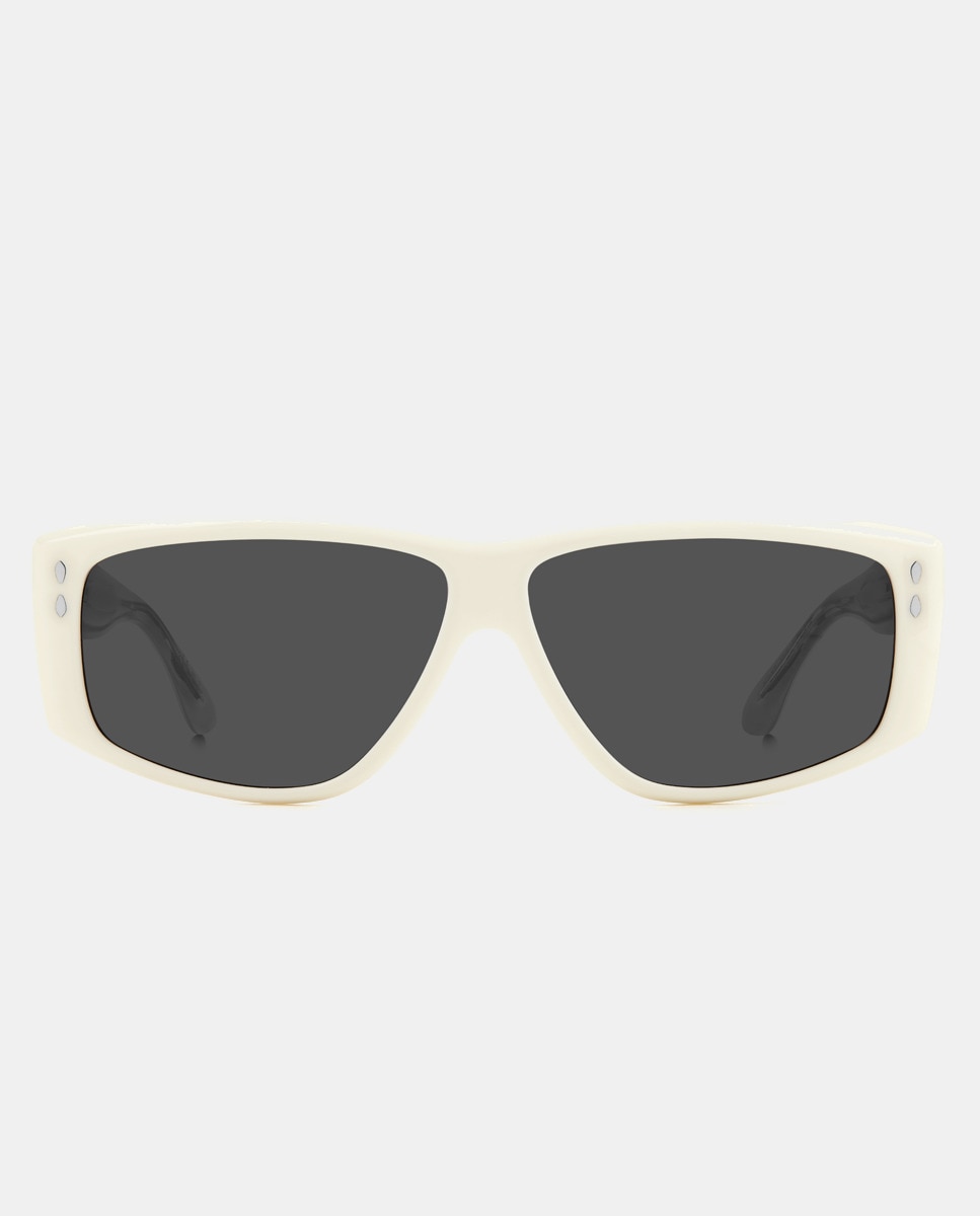 цена Белые прямоугольные женские солнцезащитные очки из ацетата Isabel Marant, белый