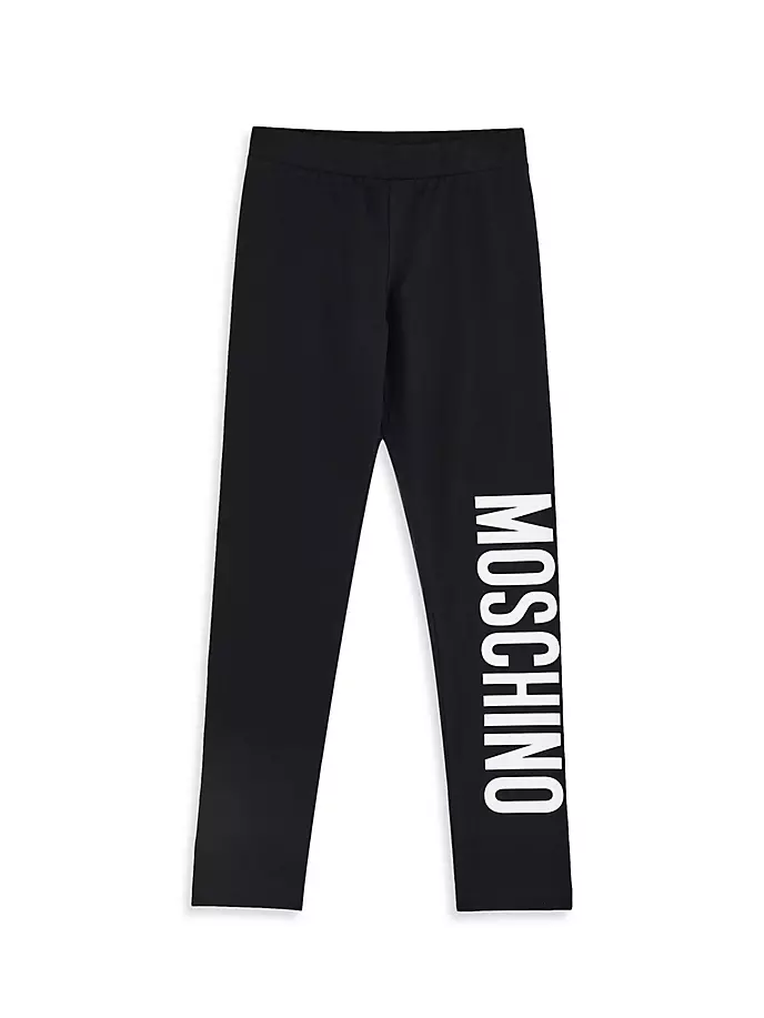 

Леггинсы с логотипом для маленьких девочек и девочек Moschino, черный
