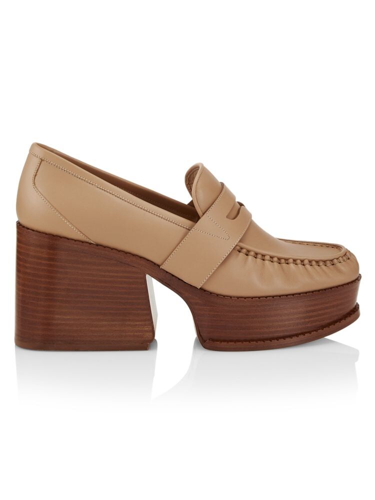 

Кожаные пенни-лоферы Augusta на платформе Gabriela Hearst, цвет Camel