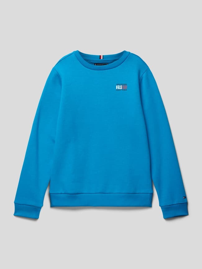 

Толстовка с принтом этикетки Tommy Hilfiger, аква синий