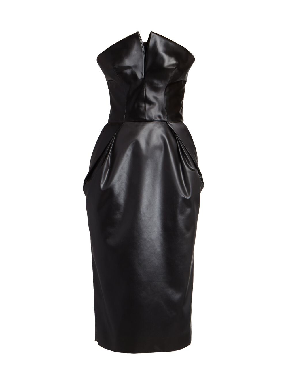 

Платье-миди из искусственной кожи Maison Margiela, черный