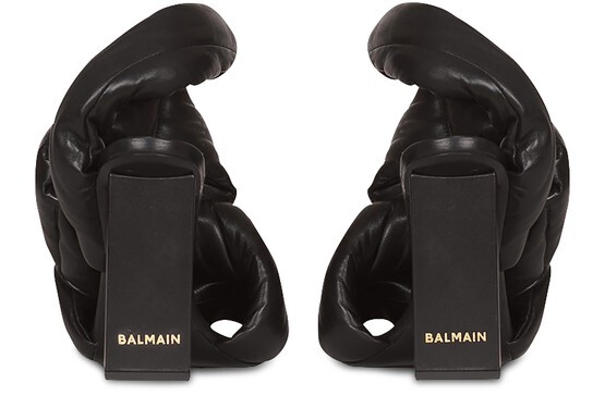 

Стеганые кожаные сандалии Ulla Balmain, темно-серый