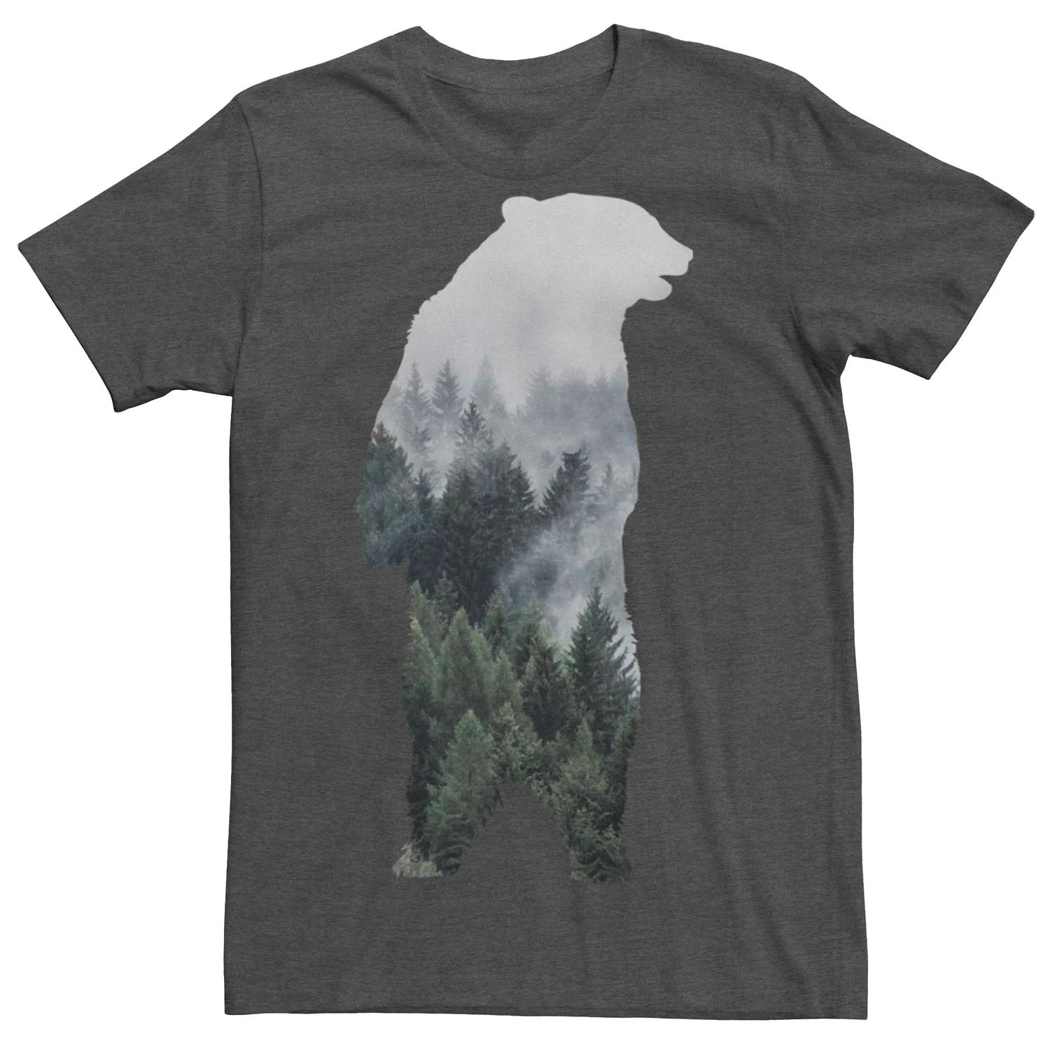 Мужская футболка с силуэтом медведя и горы Licensed Character цена и фото
