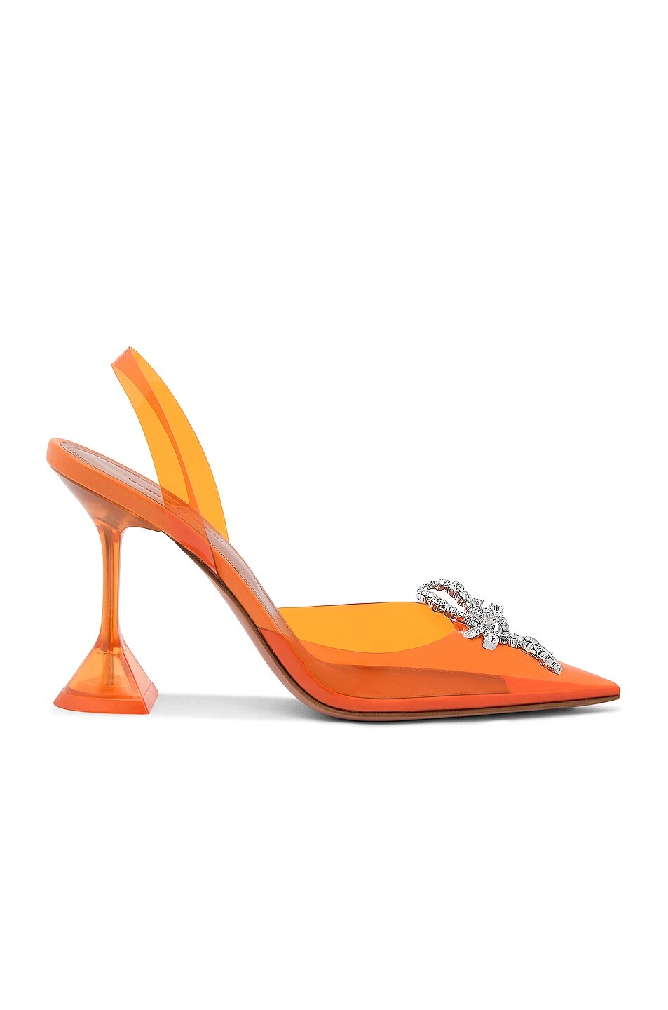

Туфли Amina Muaddi Rosie Glass, цвет Orange & White Crystal Bow