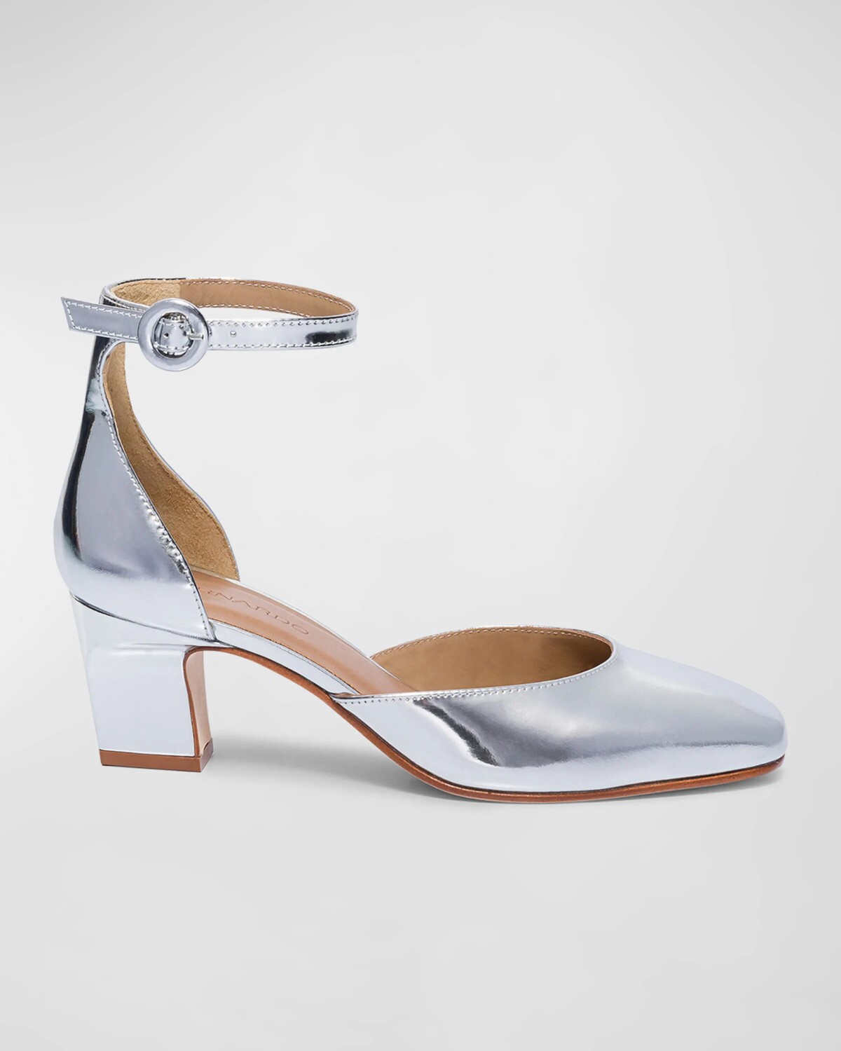 

Туфли Remy с металлизированным ремешком на щиколотке Bernardo, цвет Silver Mirror Metallic Leather