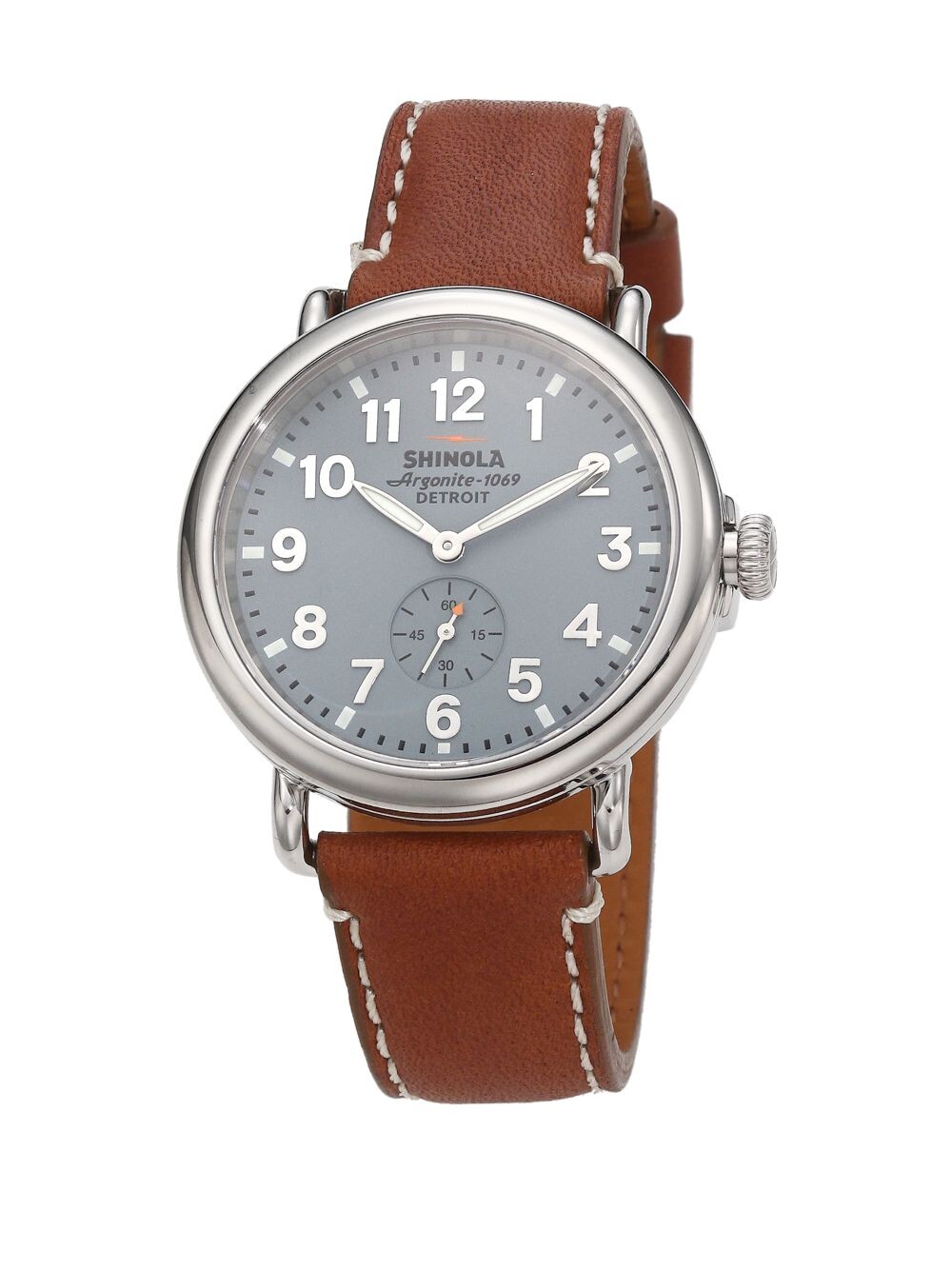 

Часы Runwell из нержавеющей стали и кожаного ремешка Shinola, коричневый