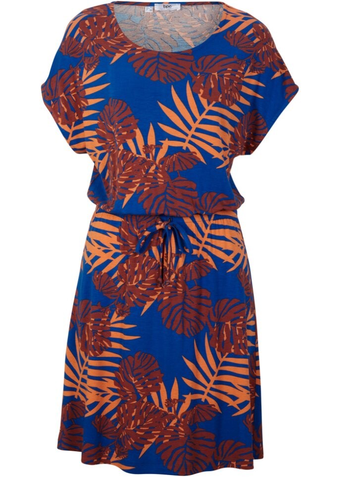 

Короткое летнее трикотажное платье с завязками Bpc Bonprix Collection, синий