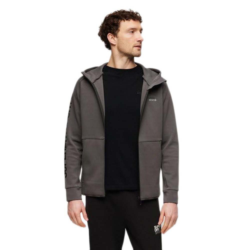 

Толстовка Superdry Sport Tech Logo Loose Full Zip, серый