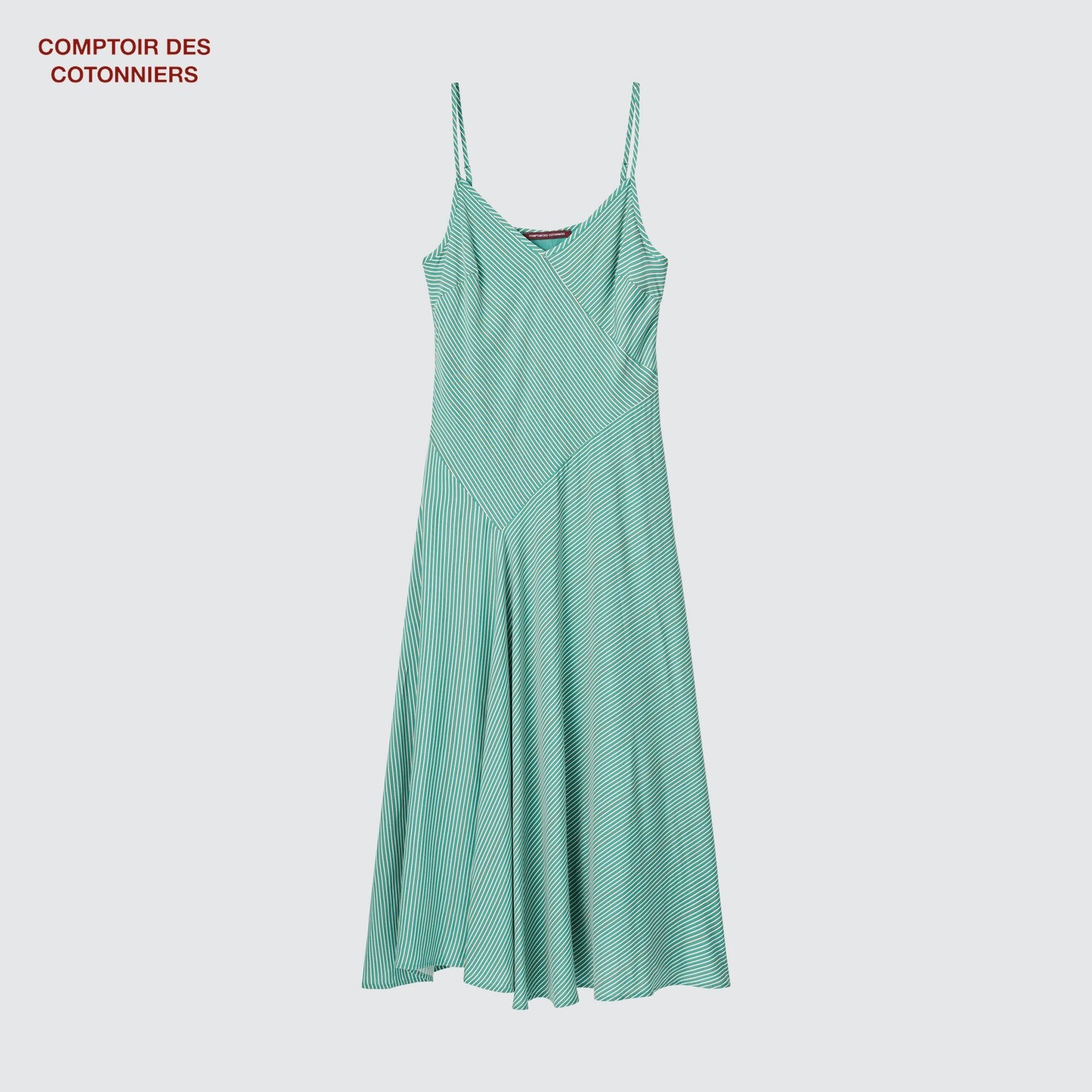 

Платье-бретелька в полоску Comptoir des Cotonniers Uniqlo, зеленый