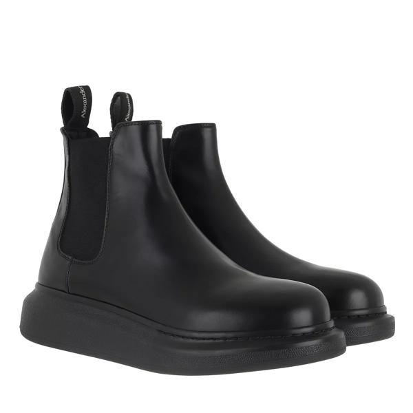 Ботинки chelsea boots leather Alexander Mcqueen, черный ботинки zara leather chelsea boots коричневый