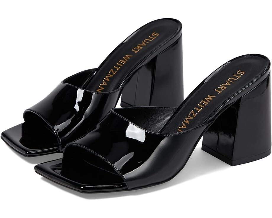 

Туфли Stuart Weitzman Tia 85 Flareblock Slide, черный