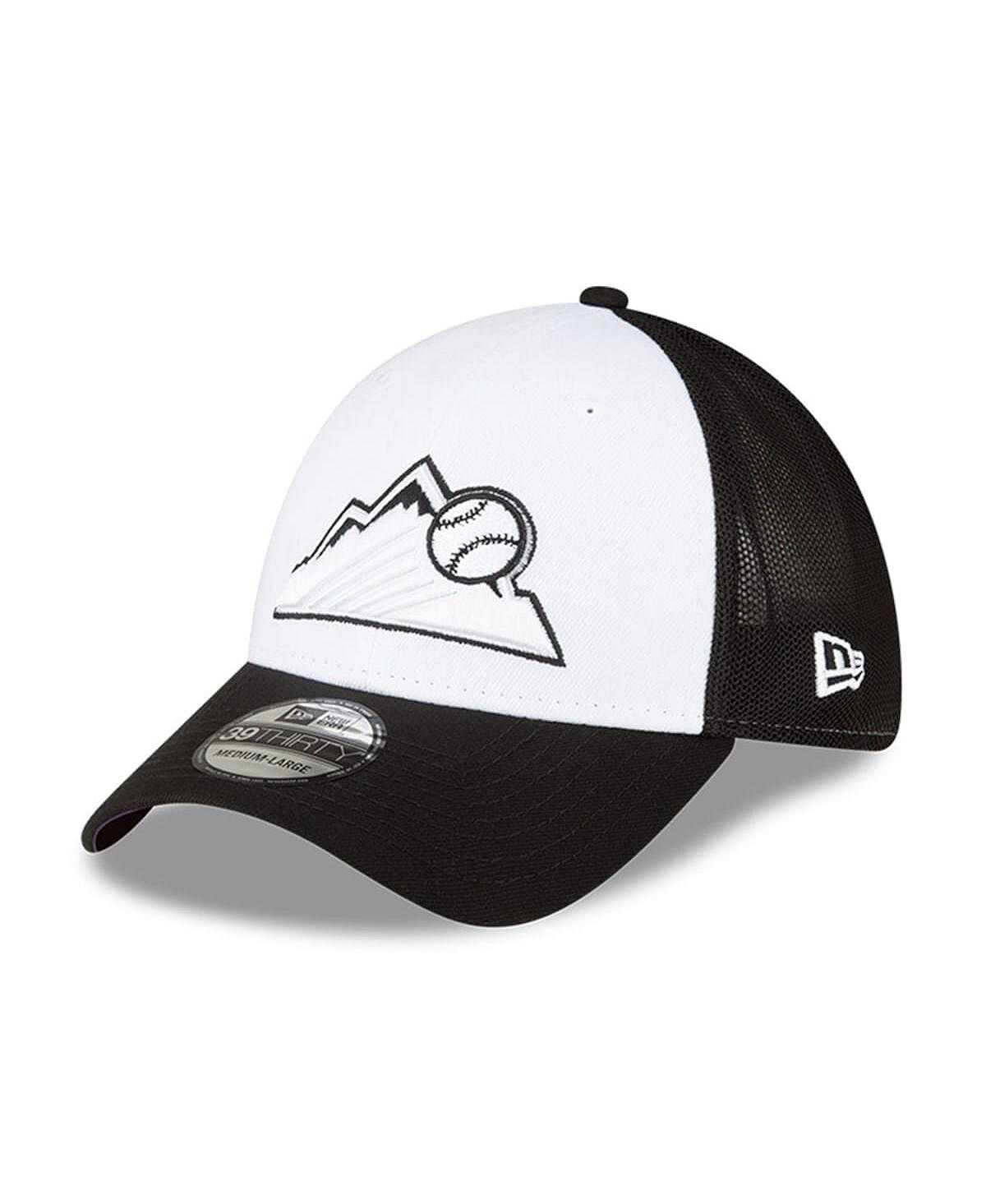 

Мужская черно-белая кепка Colorado Rockies 2023 для тренировки мяча на поле 39THIRTY Flex Hat New Era