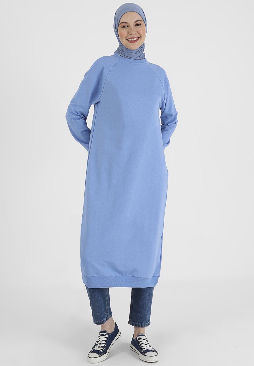 

Платье повседневное CREW NECK REFKA Modanisa, цвет blue
