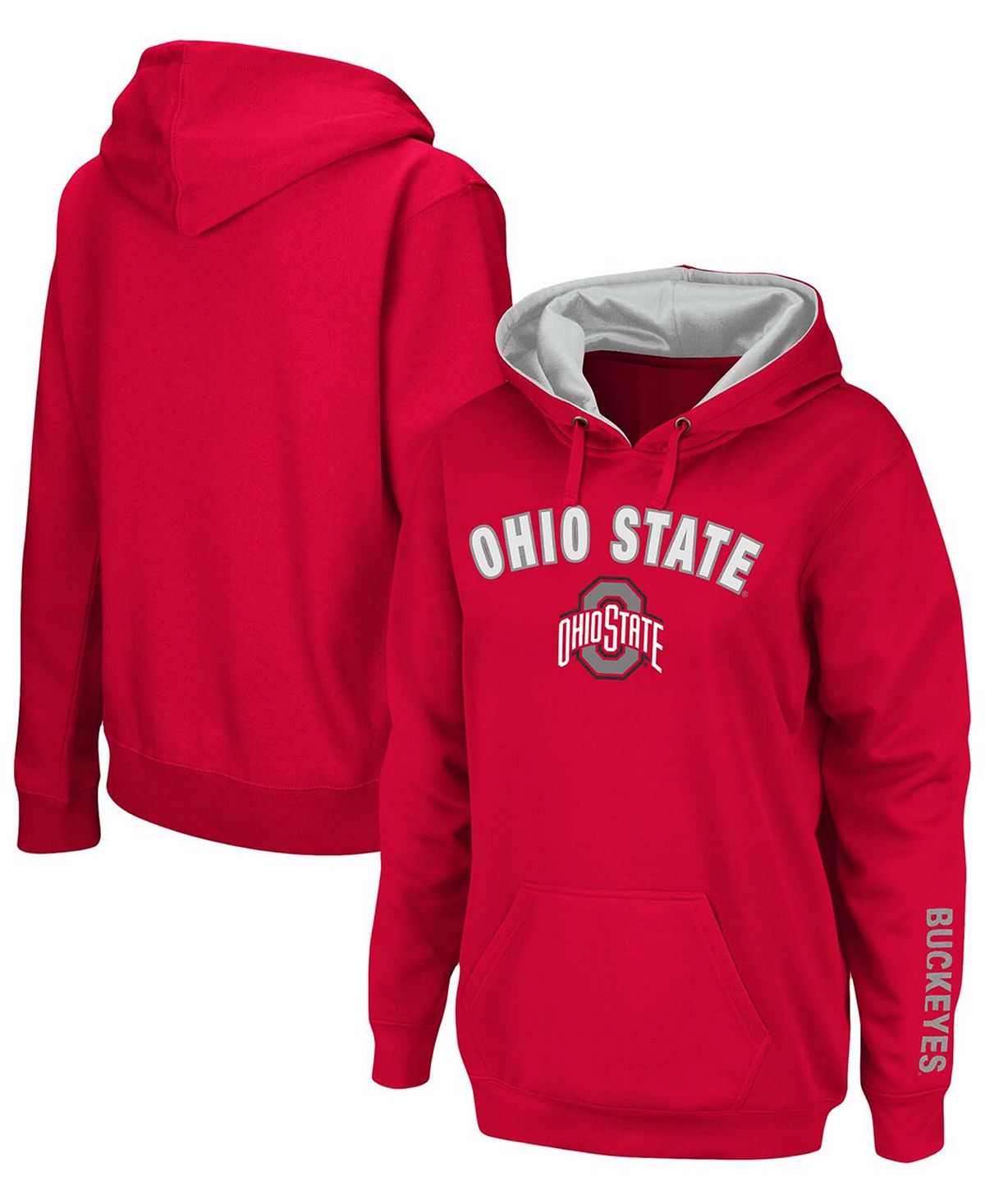 цена Женский пуловер с капюшоном Scarlet Ohio State Buckeyes Arch Logo 1 Stadium Athletic