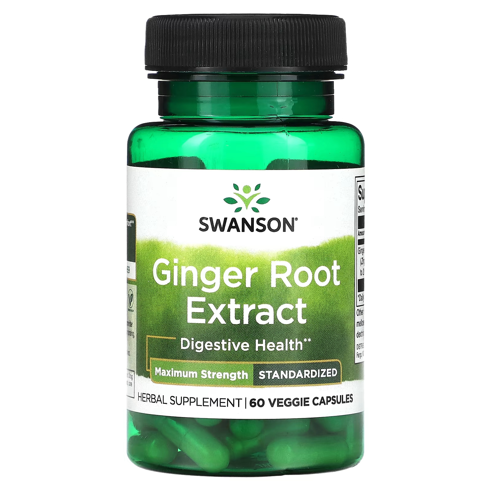 Экстракт корня имбиря Swanson, 60 растительных капсул бад для женского здоровья тайм фактор экстракт корня имбиря корня дудника в капсулах 60 шт