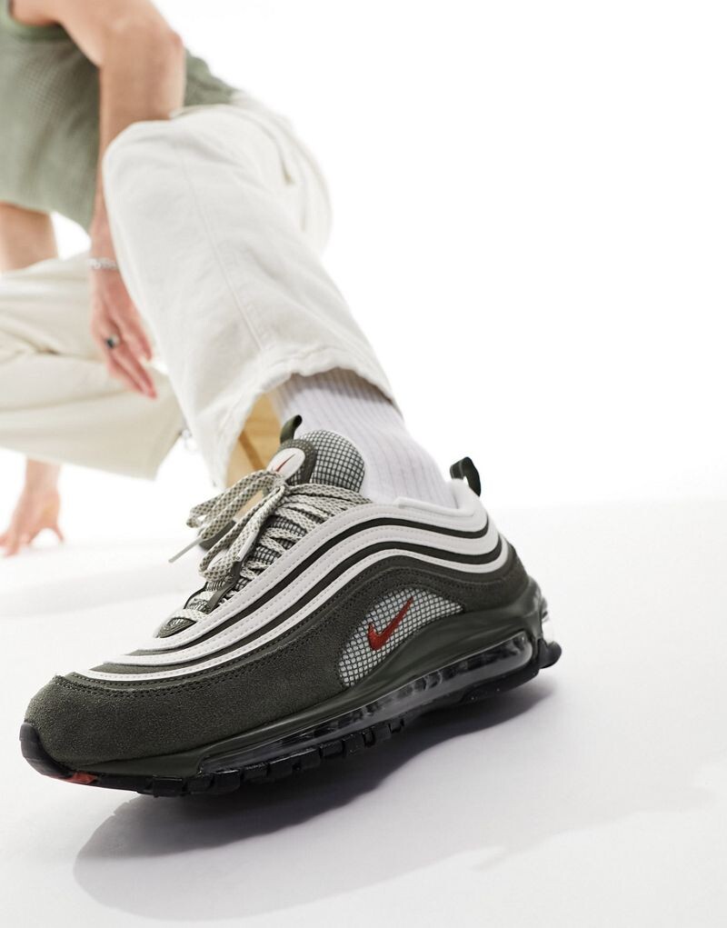 

Кроссовки Nike Air Max 97 серого и оливкового цвета