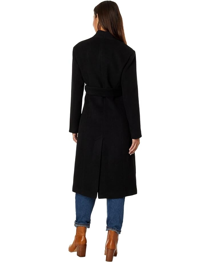 

Пальто Avec Les Filles Wool Blend Overlap Collar Coat, черный