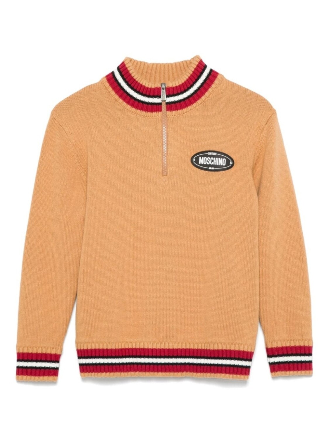 

Moschino Kids свитер с полосатой отделкой, нейтральный цвет