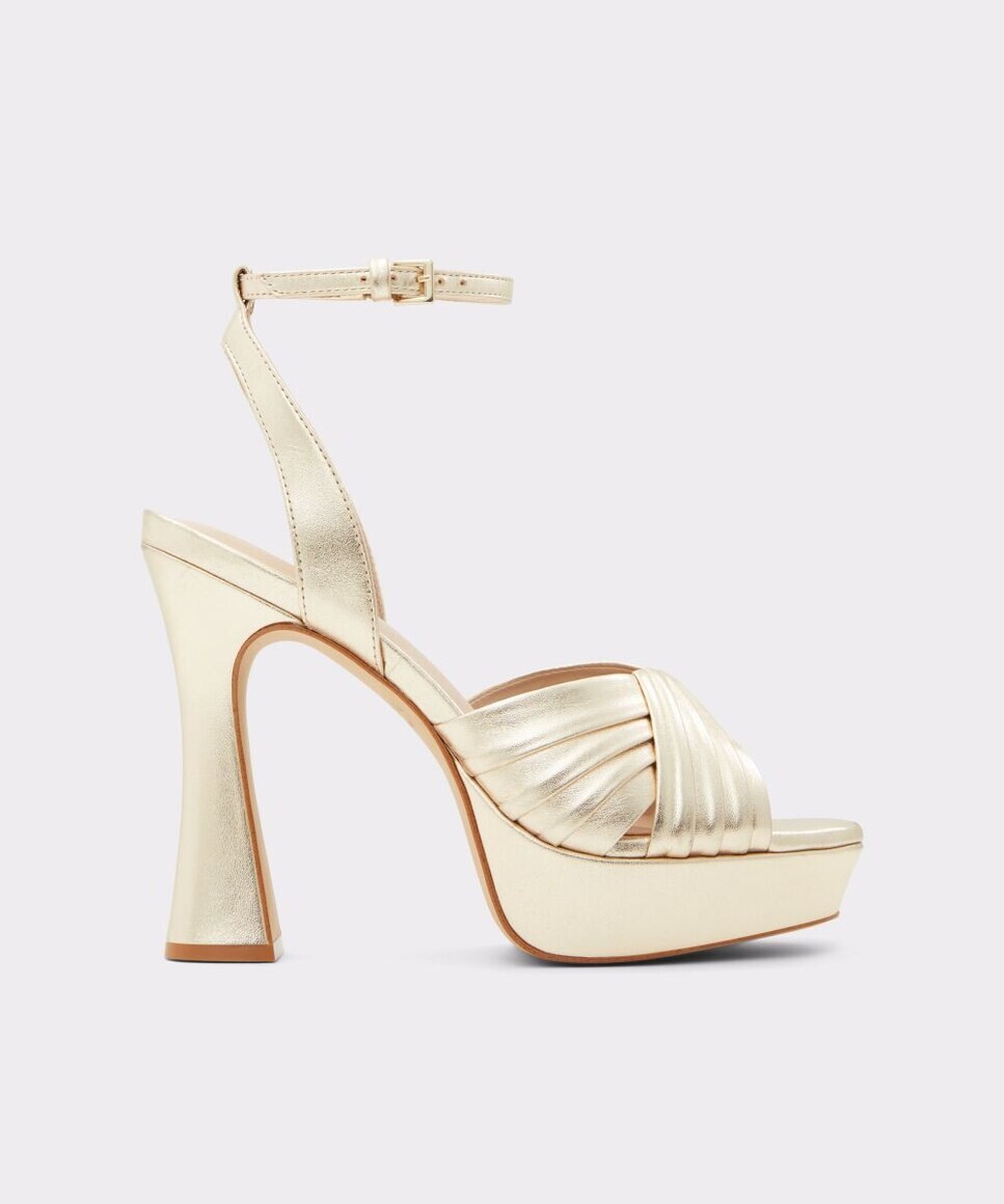 

Женские босоножки на каблуке из золотой кожи Aldo, золото