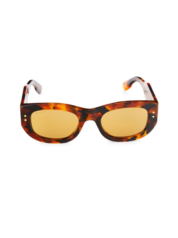 

Прямоугольные солнцезащитные очки 51MM Gucci, коричневый