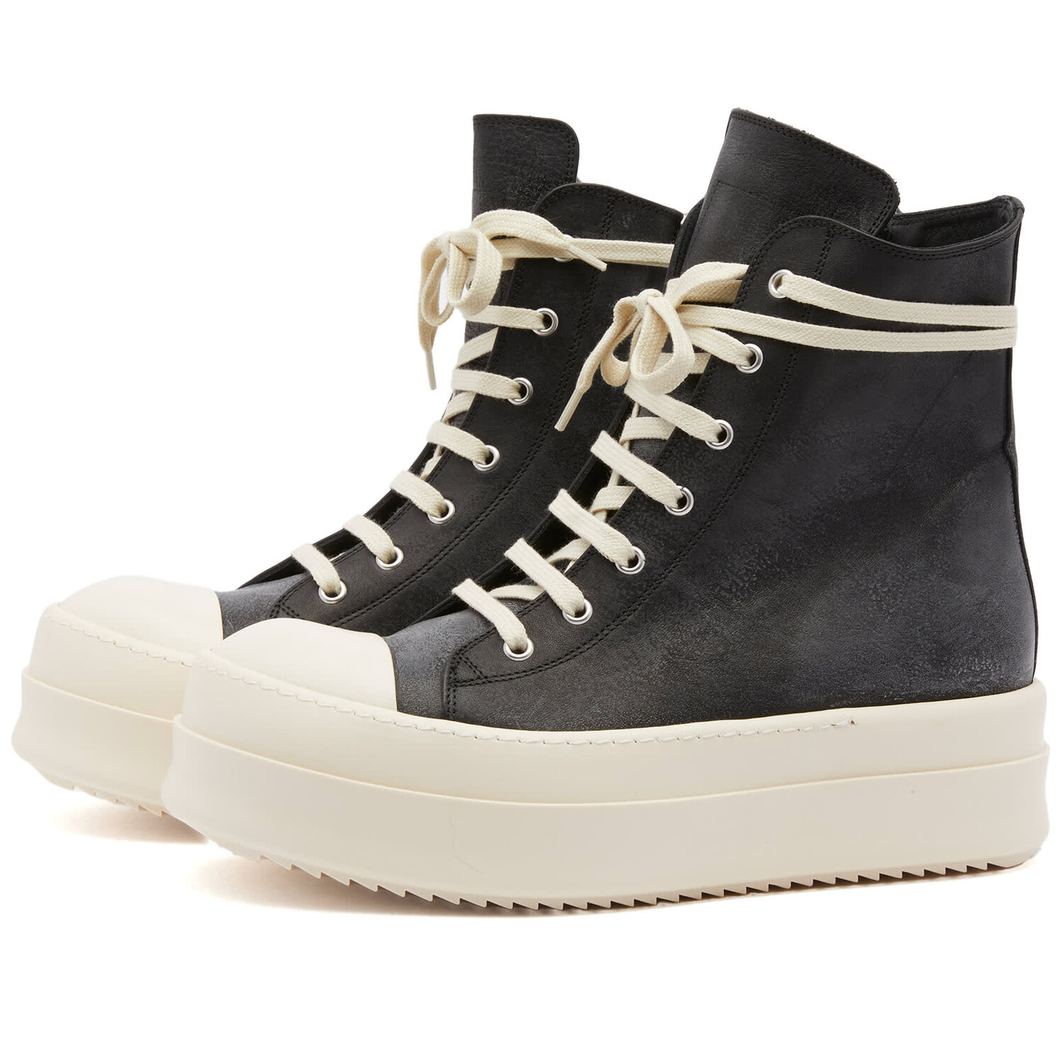 

Кроссовки Rick Owens Double Bumper, цвет Black & Milk, Черный