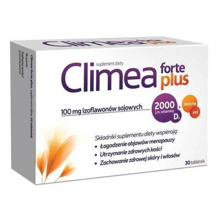 Climea Forte Plus Поддержка менопаузы для здоровья волос, кожи и иммунитета - 30 таблеток Aflofarm