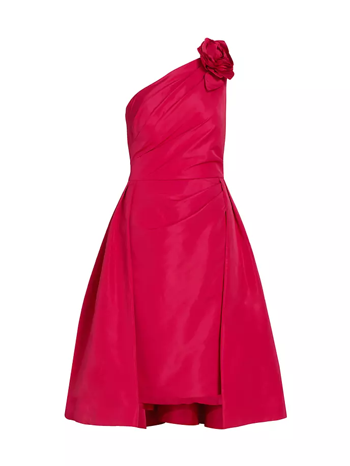 Платье миди на одно плечо Rose Teri Jon By Rickie Freeman, цвет cherry жаккардовое платье на одно плечо teri jon by rickie freeman цвет red