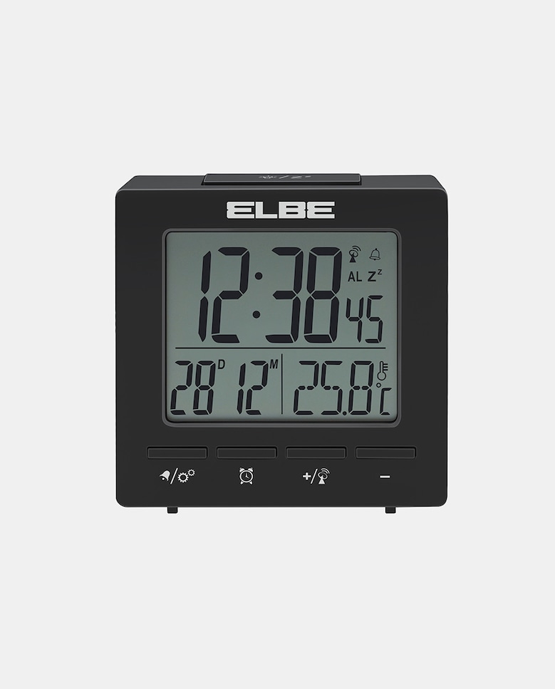 Будильник РД-005-Н с черным термометром Elbe, черный