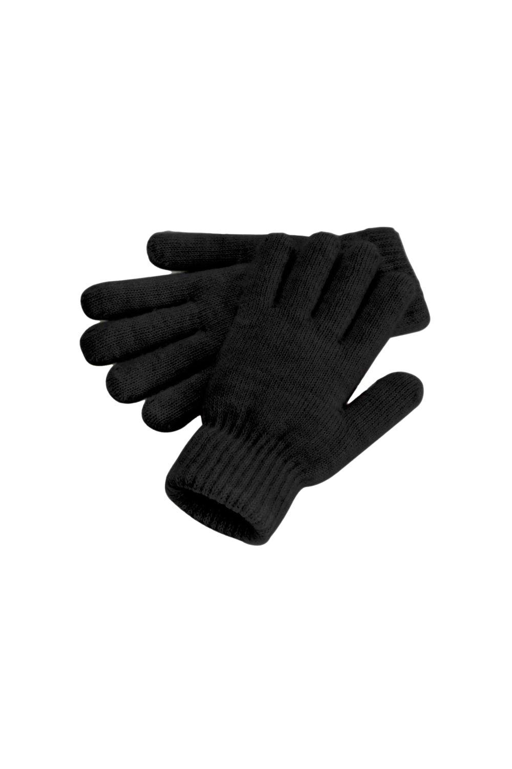 Уютные перчатки с ребристыми манжетами Beechfield, черный