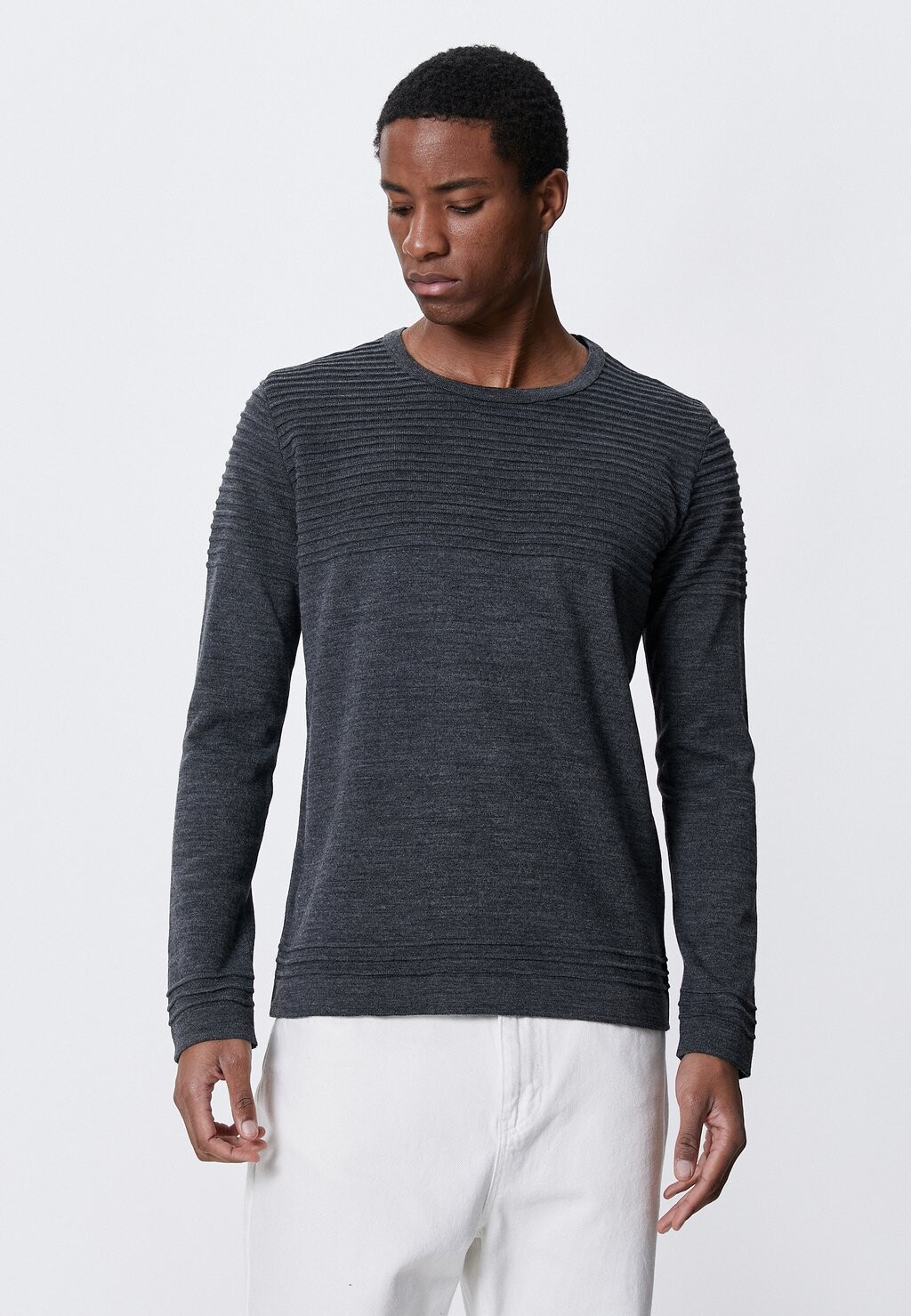 цена Джемпер вязаный BASIC TISSUED CREW NECK Koton, цвет grey