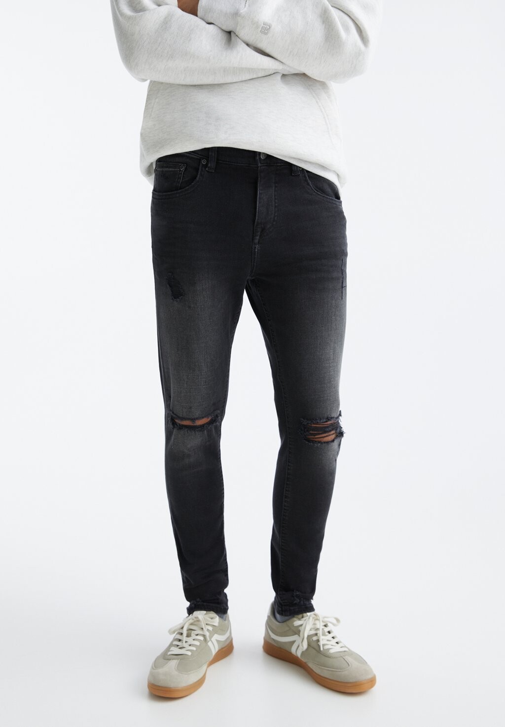 

Джинсы скинни Ripped Super PULL&BEAR, черный