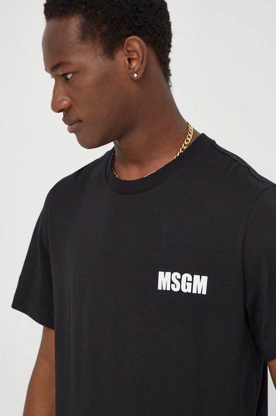 Хлопковая футболка MSGM, черный