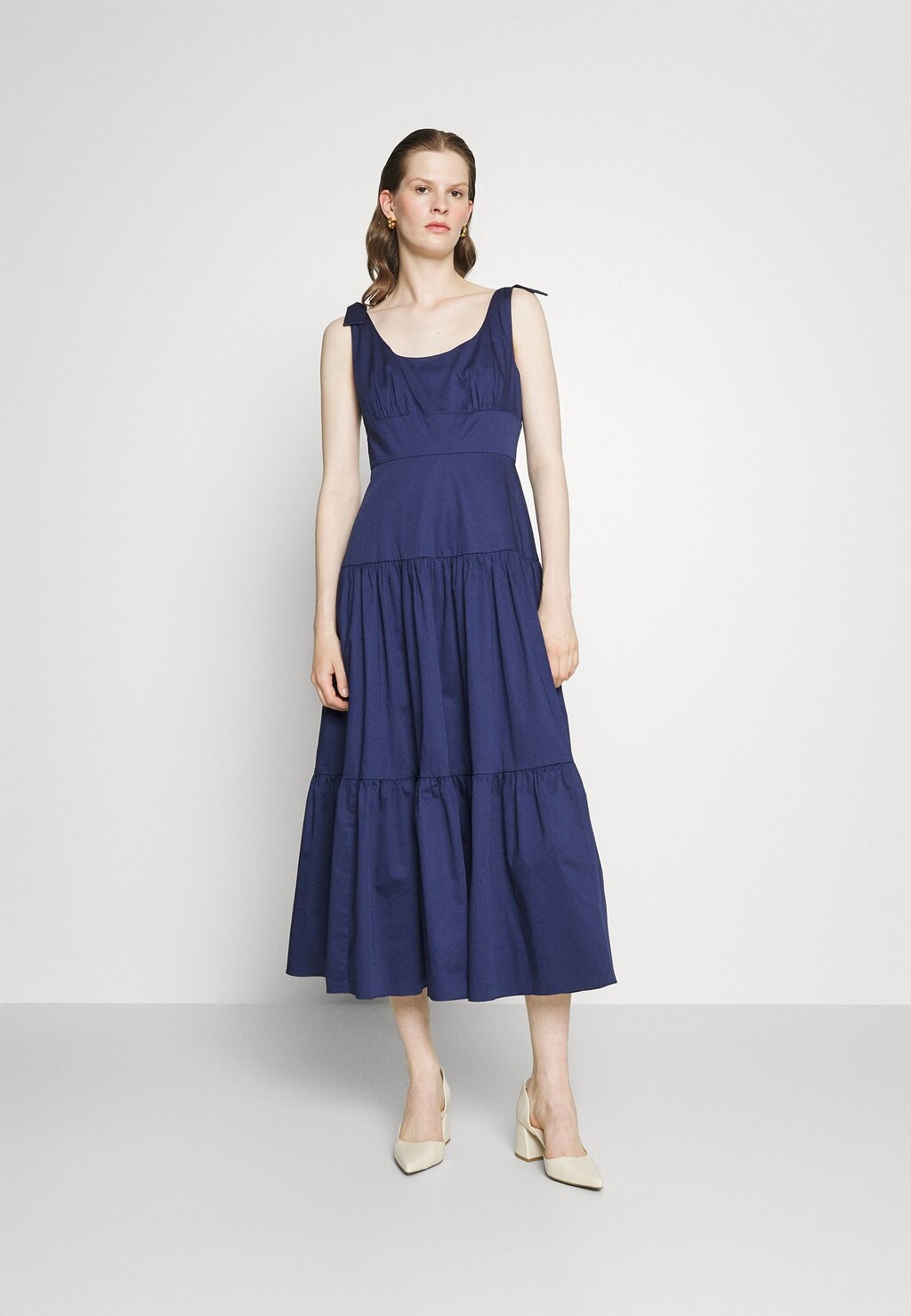 

Платье макси POPLIN TIERED MAXI DRESS kate spade new york, цвет french navy