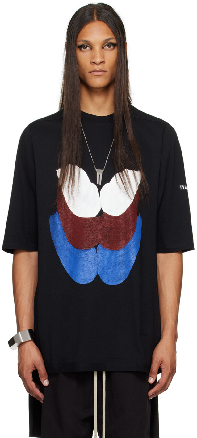 

Эксклюзивная черная футболка Rick Owens SSENSE KEMBRA PFAHLER Edition Jumbo, Черный