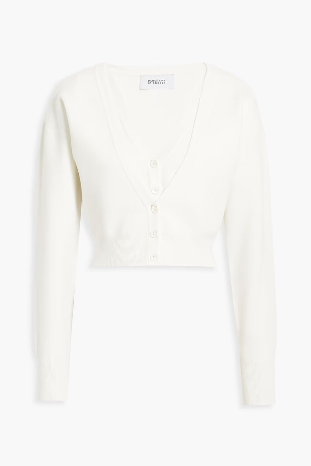 

Многослойный кардиган эластичной вязки Derek Lam 10 Crosby, слоновая кость
