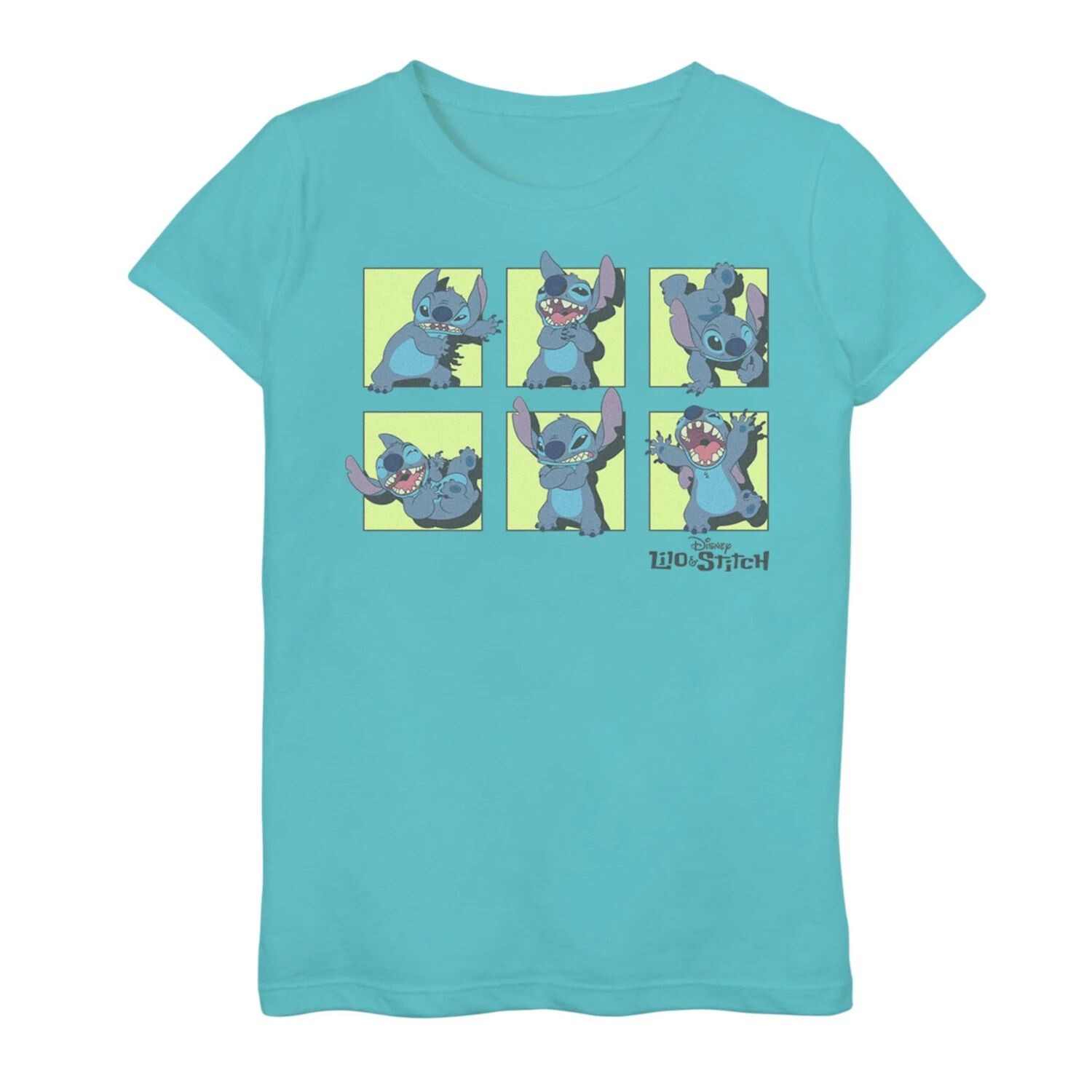 

Футболка с графическими вставками Disney's Lilo & Stitch Girls 7–16 Poses Of Stitch Licensed Character