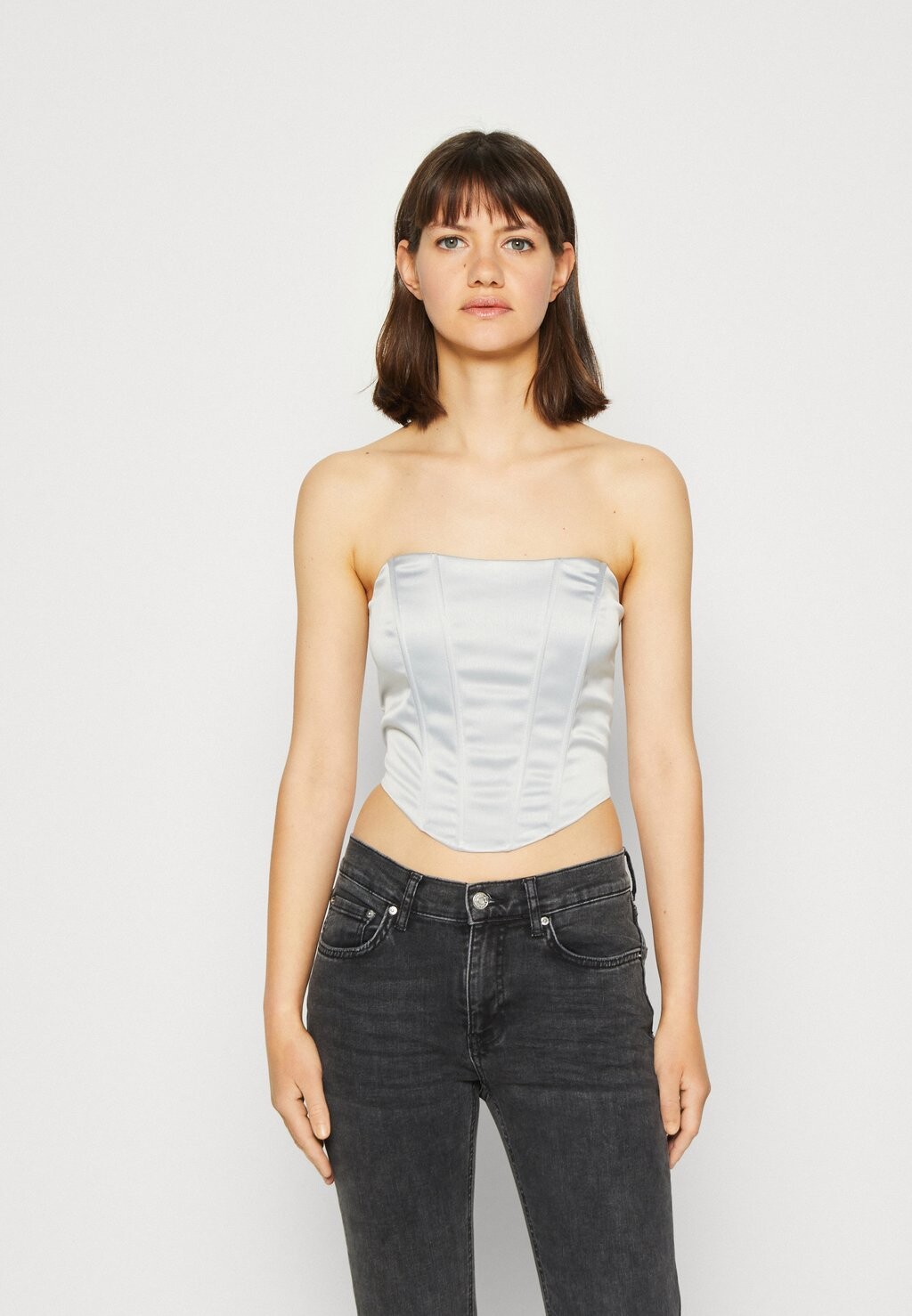 

Топ Gina Tricot, серый
