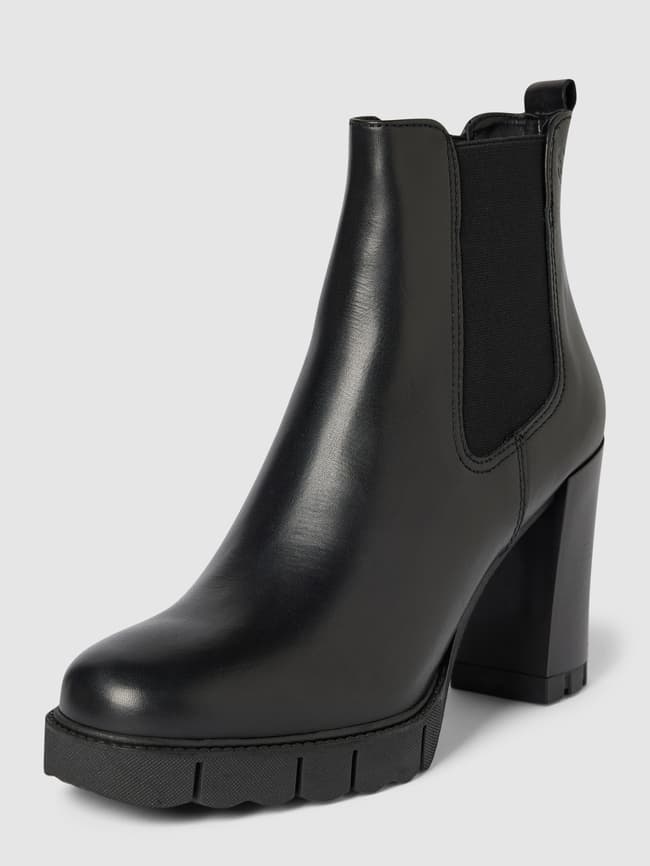 Кожаные ботинки челси на блочном каблуке Tamaris, черный ботинки челси на блочном каблуке tamaris коричневый