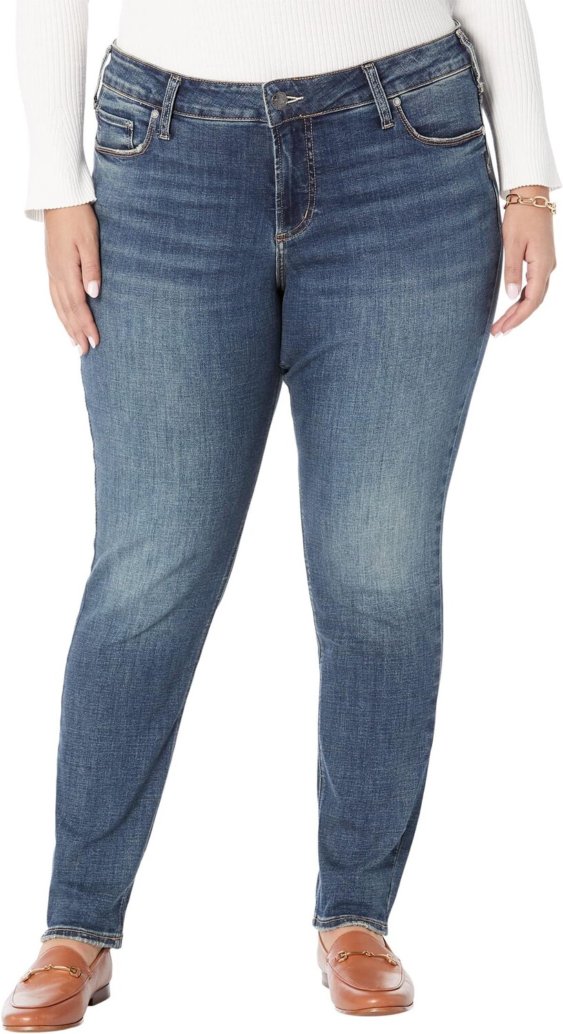 

Джинсы Plus Size Elyse Mid-Rise Skinny Jeans W03116ECF308 Silver Jeans Co., цвет Medium Indigo Wash