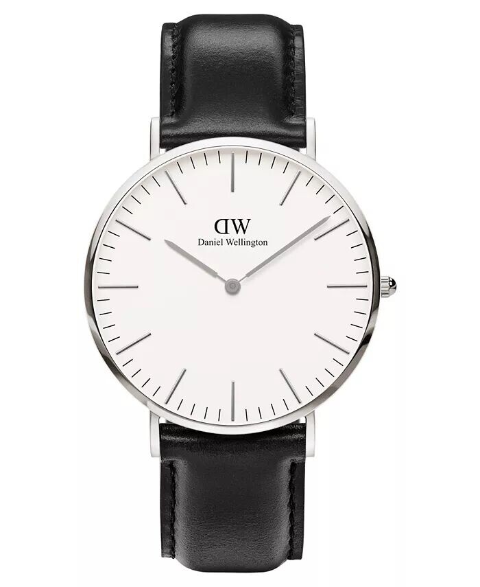 

Мужские классические черные кожаные часы Sheffield 40 мм Daniel Wellington, черный
