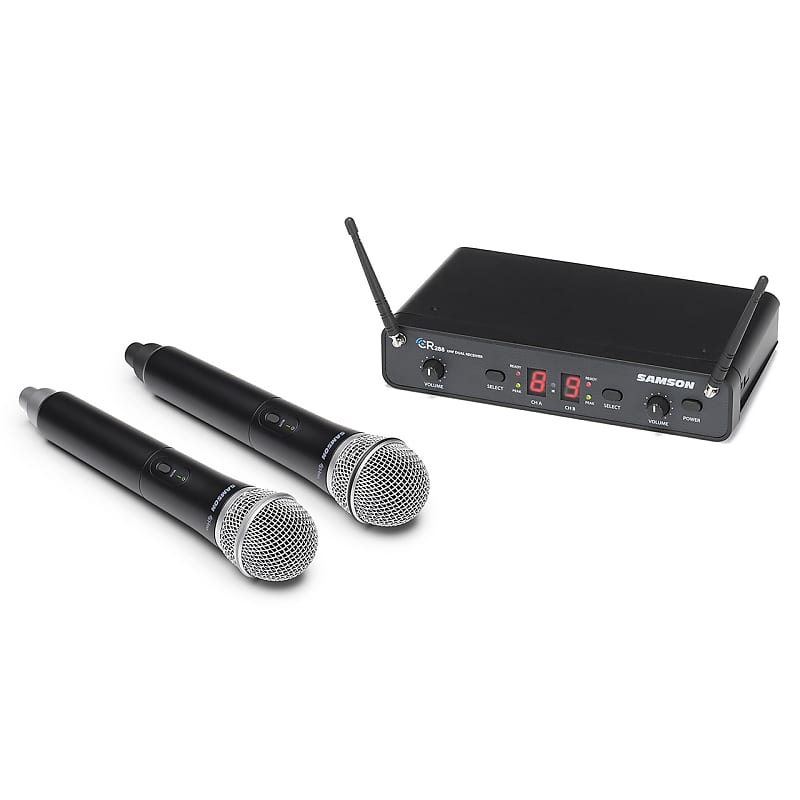 Микрофон Samson Concert 288 Dual-Channel UHF Wireless Handheld Mic System - H Band (470-518 MHz) new handhelds uhf wireless microphone 2 channel lithium battery uhf professional mic for party stage home ktv set 30m receive