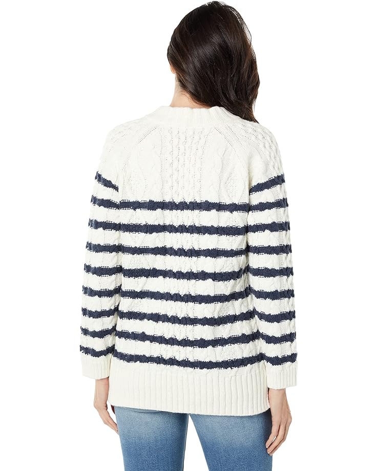 Свитер Madewell Linelle Cableknit Pullover Sweater in Stripe, цвет Antique Cream