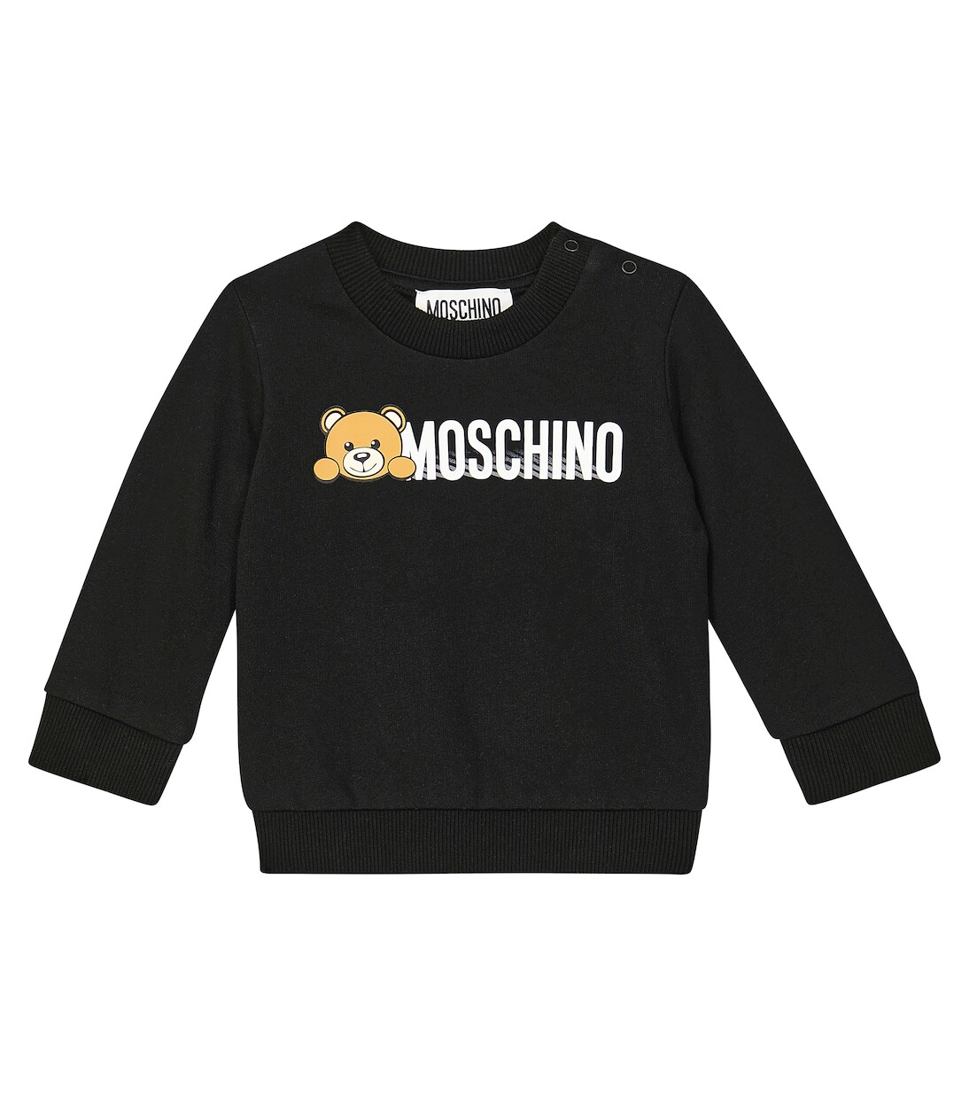 

Хлопковая толстовка с детским принтом Moschino Kids, черный
