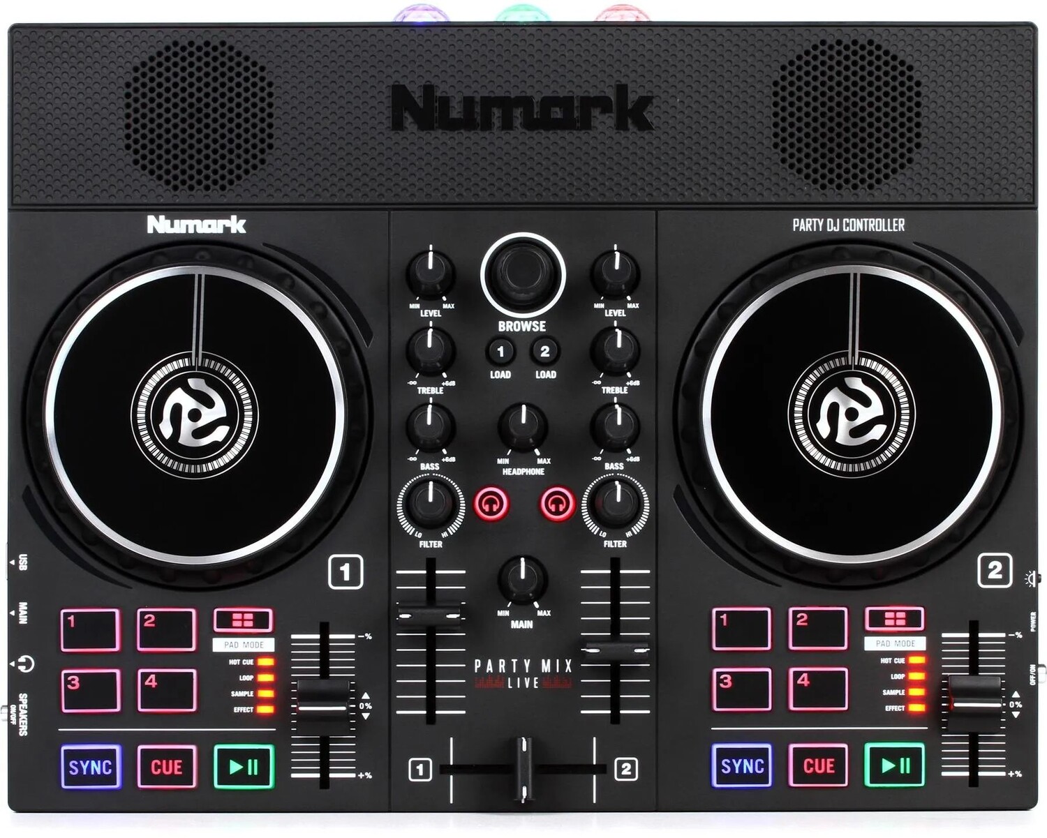 

Контроллер Numark Party Mix Live DJ со встроенным световым шоу и динамиками