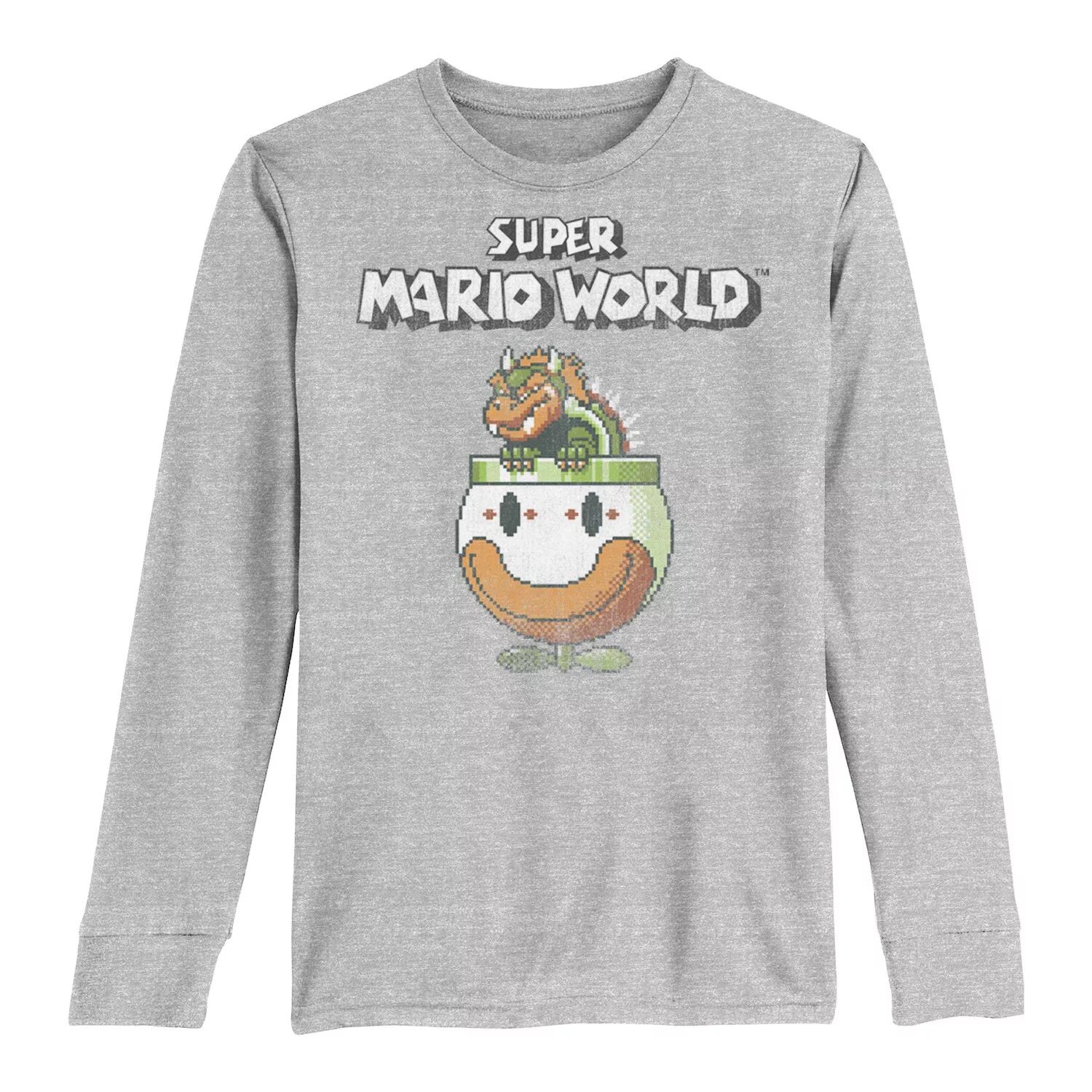 

Футболка с длинными рукавами и графическим рисунком Nintendo Super Mario World Bowser для мальчиков 8–20 лет Licensed Character