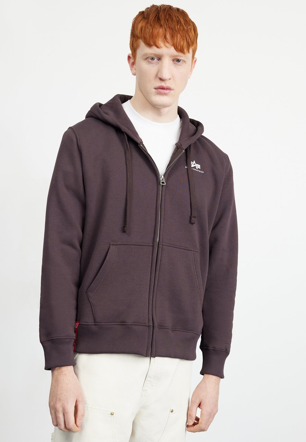 

Толстовка на молнии Alpha Industries BASIC HOODY, цвет hunter brown
