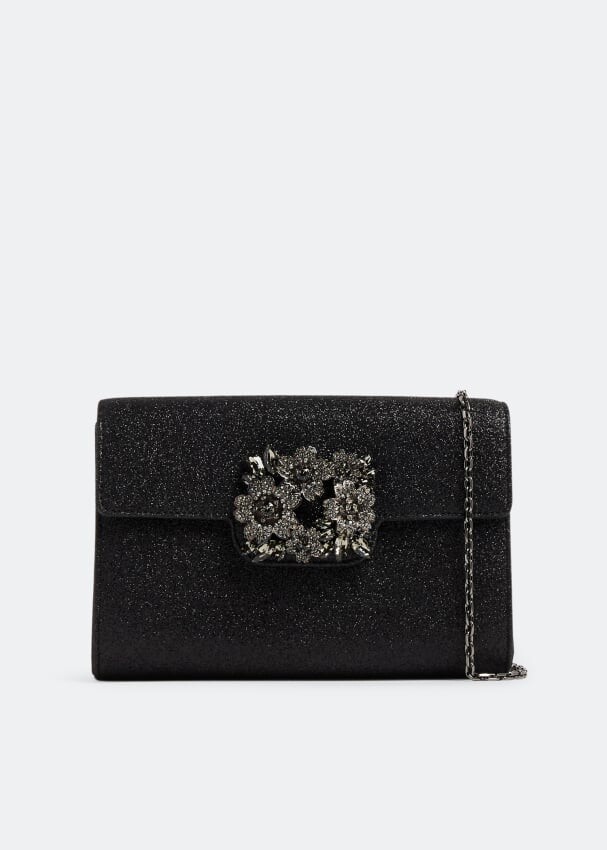 

Сумка Roger Vivier RV Bouquet Strass Buckle Mini Flap, черный