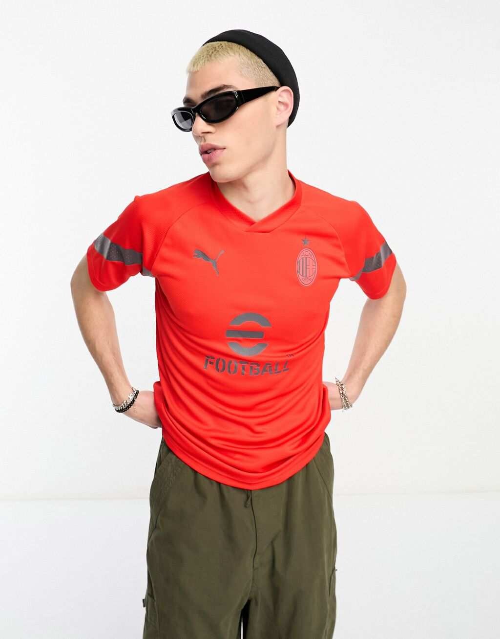 

Красная тренировочная футболка Puma Football AC Milan 2022/23