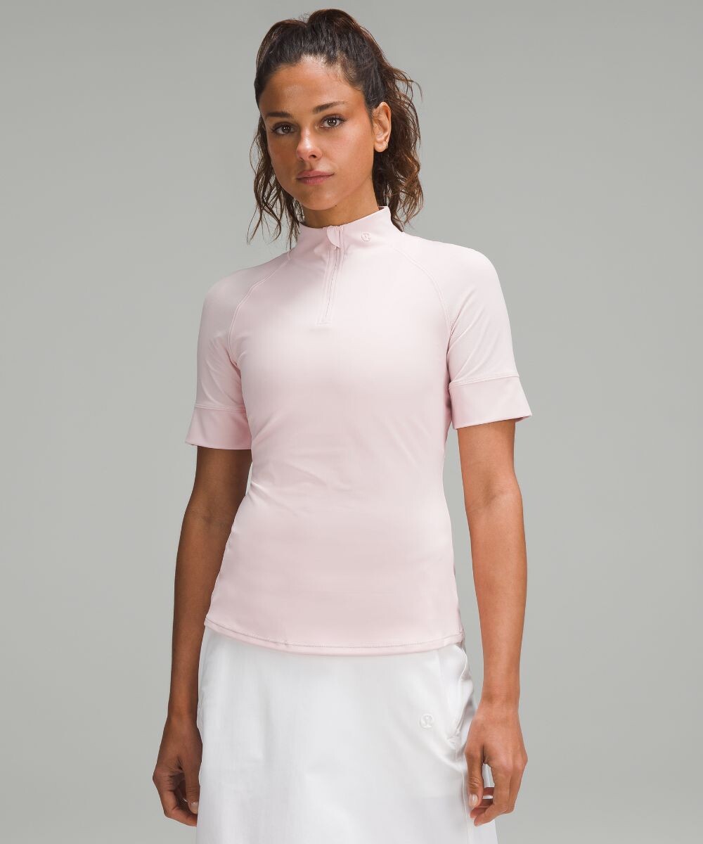 

Рубашка для гольфа с короткими рукавами Nulux Half-Zip Lululemon, розовый