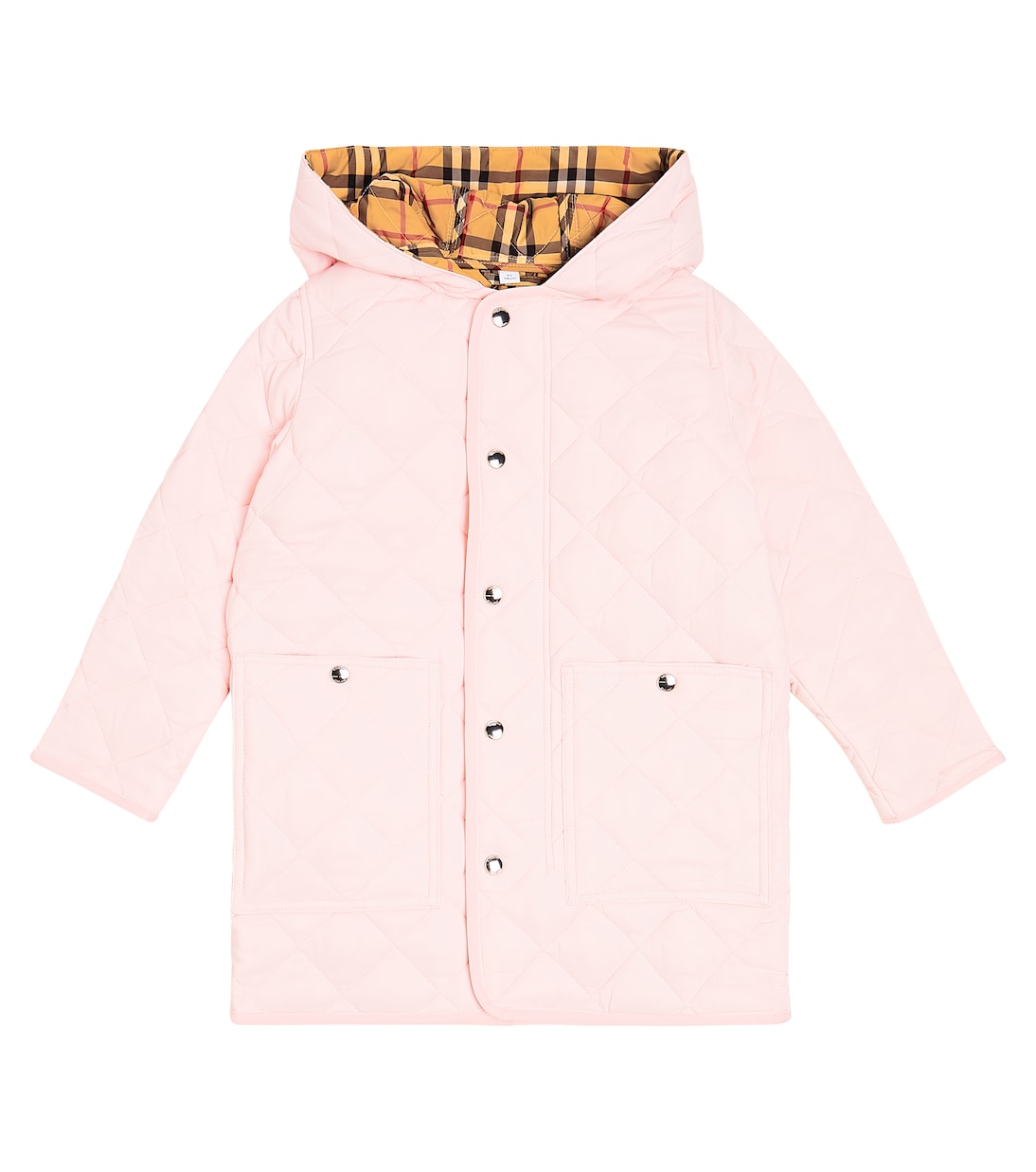 розовый кожаный клатч burberry белый Пальто с логотипом Burberry Kids, розовый